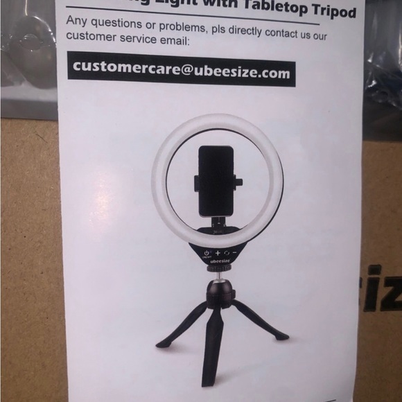 New UBeesize 10.2" LED Ring Light with Tabletop Tripod - Picture 2 of 4